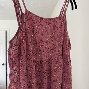 Floral Pink Spaghetti Strap Mini Dress